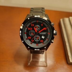 Brand New Curren Black and Red Chronometer Men's Watch